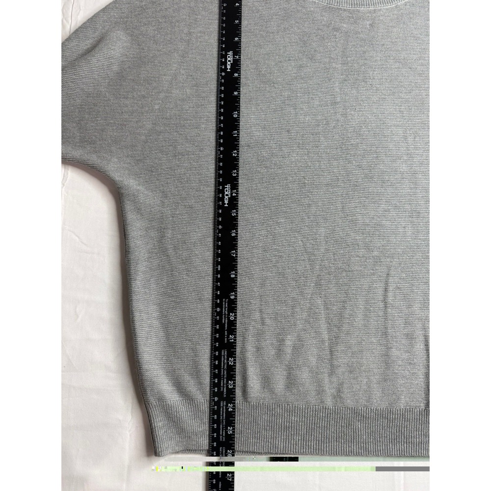Quince Lightweight Cotton Cashmere Link-Stitch Dolman Heather Gray Women's M - Picture 8 of 9